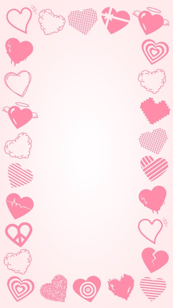 Free vector valentines day frame vector, cute heart border design