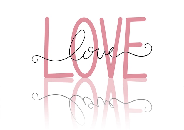 Free Vector valentines day hand drawn design with decorative lettering