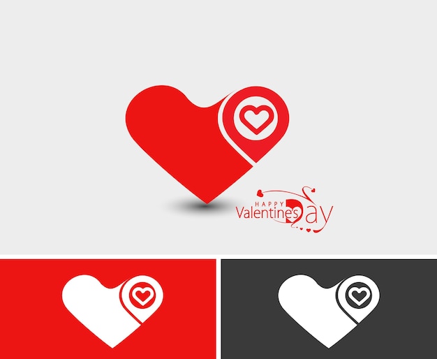 Valentines day Heart Logo Design Vector Illustration