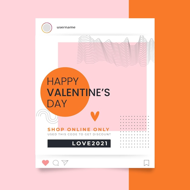 Valentines day instagram post template