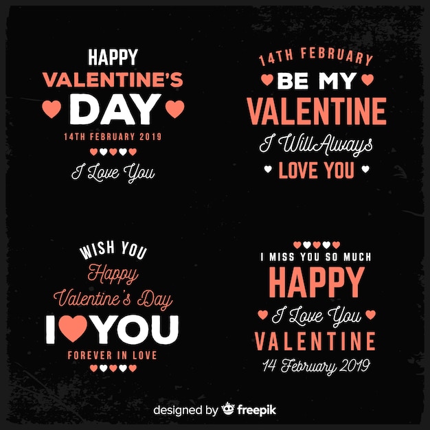 Free Vector valentines day label collectio