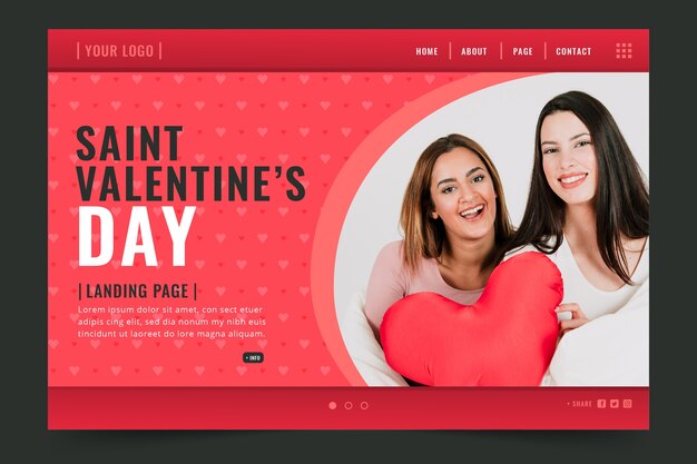 Valentines day landing page template