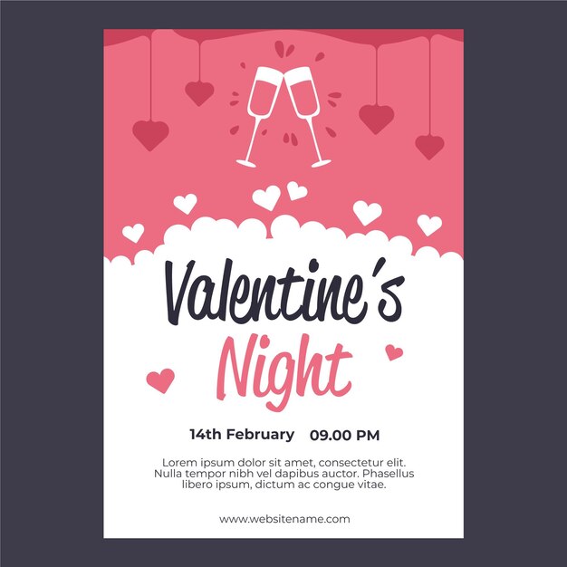 Valentines day party flyer template