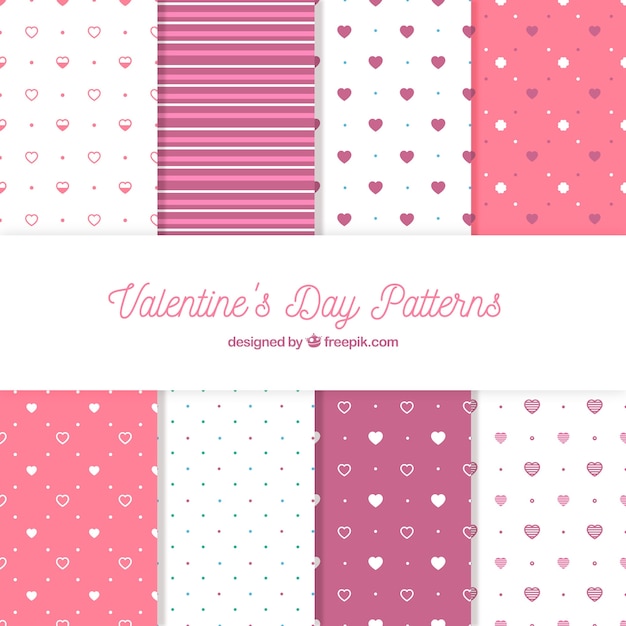 Valentines day pattern set of eight