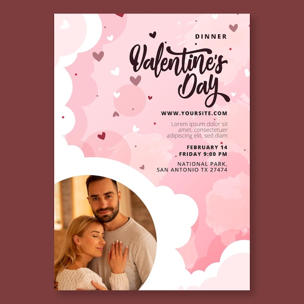 Valentines day poster template