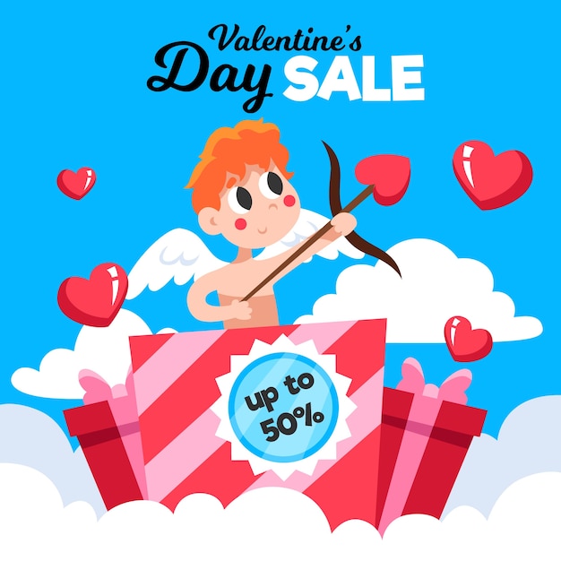 Valentines day promotional sale concept