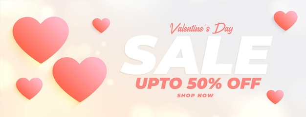 Valentines day sale and discount banner design