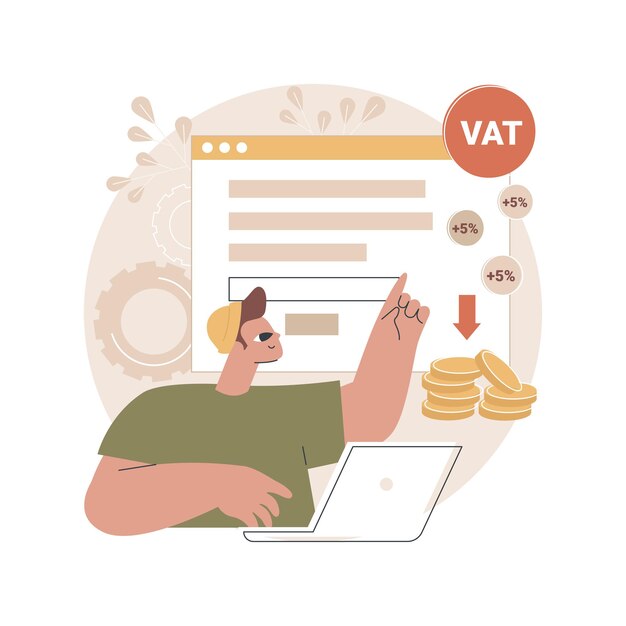 Value added tax system abstract concept illustration.