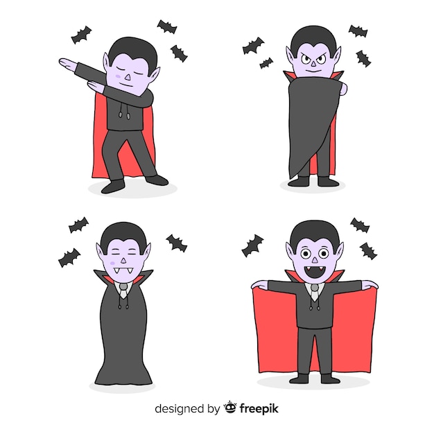 Free Vector vampire character dancing moves