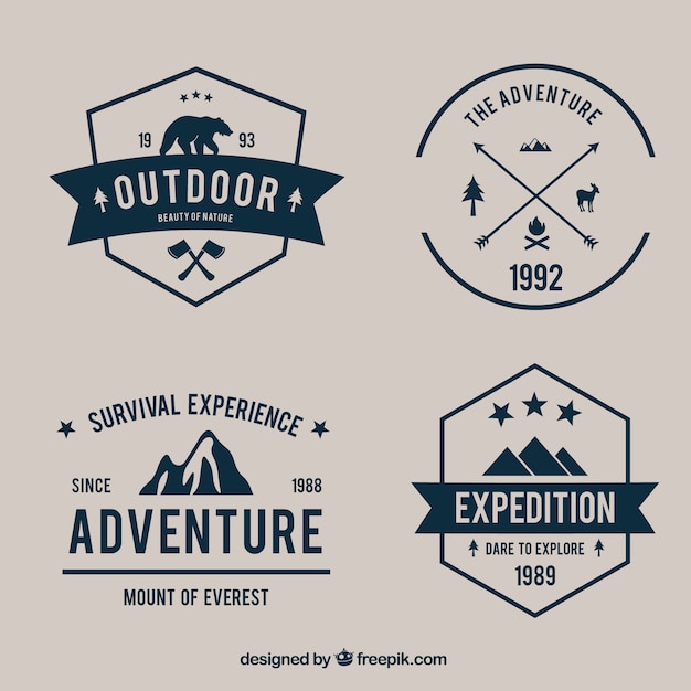 Variety of adventure badges pack