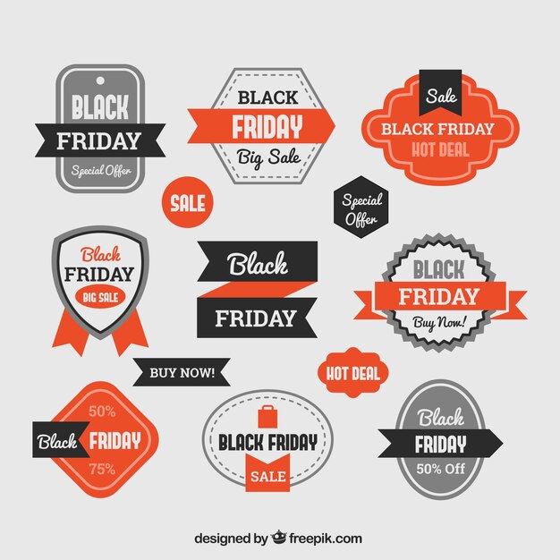 Variety of black friday badges