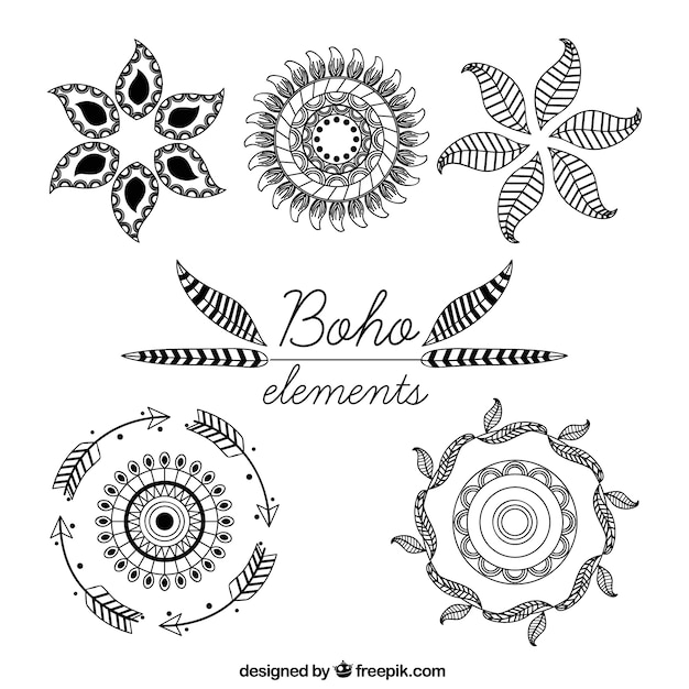 Free Vector variety of boho elements