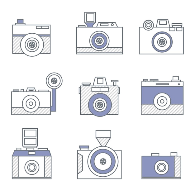 Free vector variety of camera icons