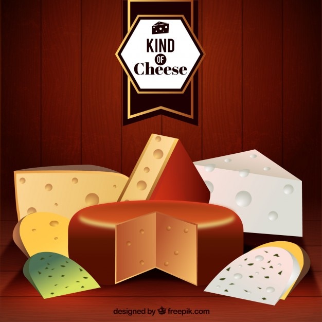 Free Vector variety of cheese realistic background