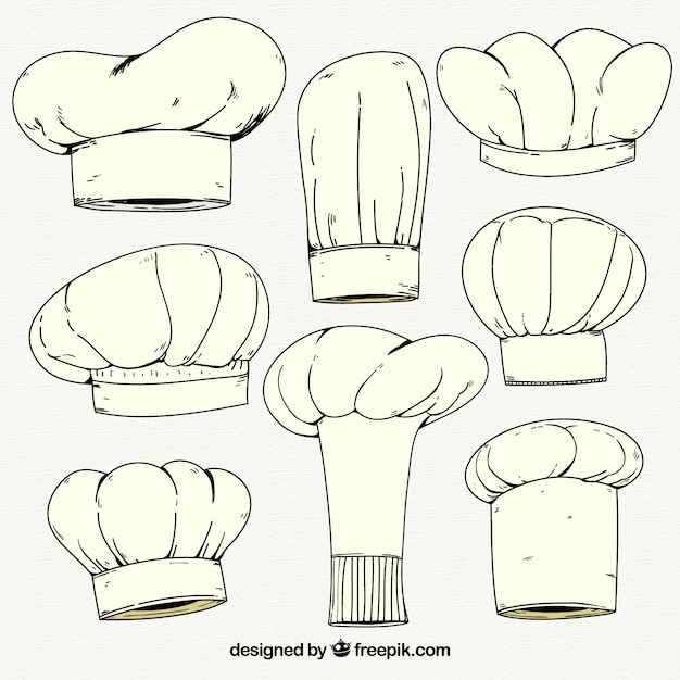 Free Vector variety of chef hat sketches