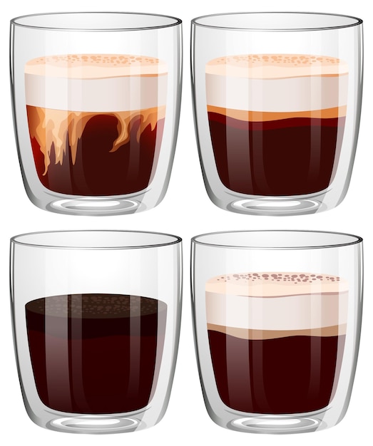 Free Vector variety of coffee drinks