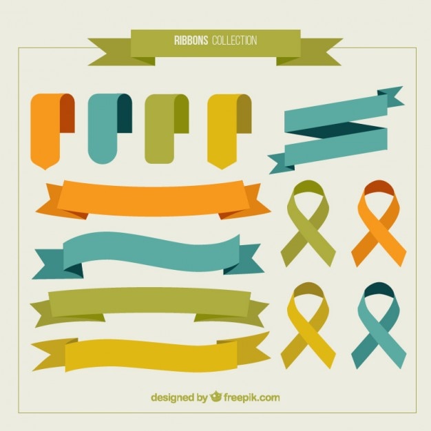 Free Vector variety of colored ribbons