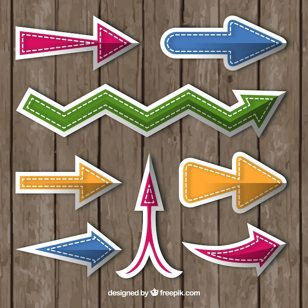 Free Vector variety of colorful arrow stickers