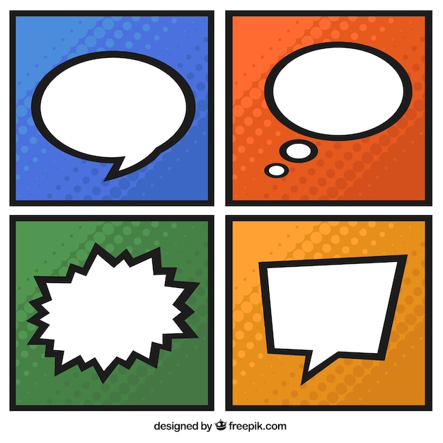 Free Vector variety of colorful speech bubbles