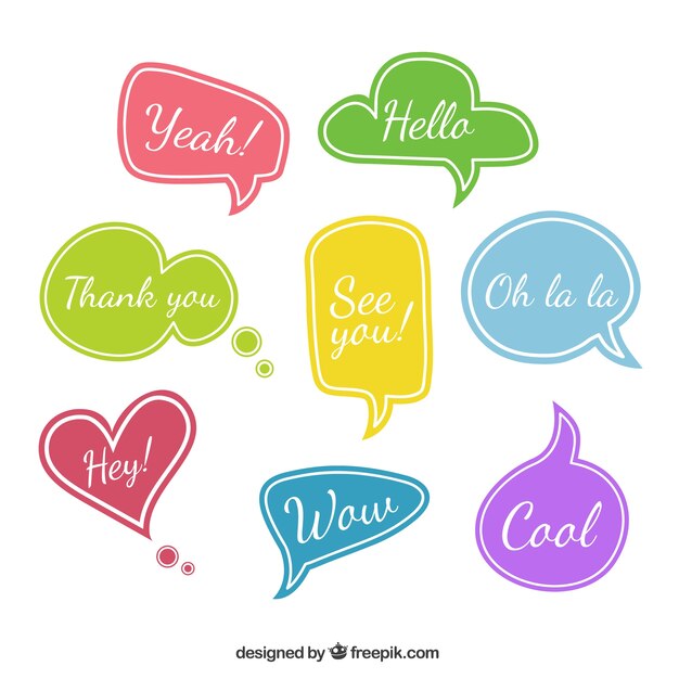 Variety of colors speech bubbles 