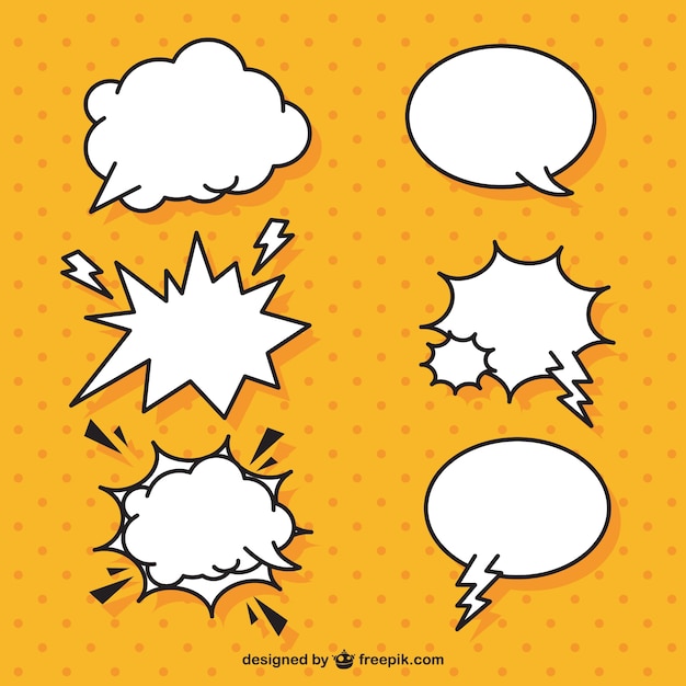 Free Vector variety of comic speech bubbles