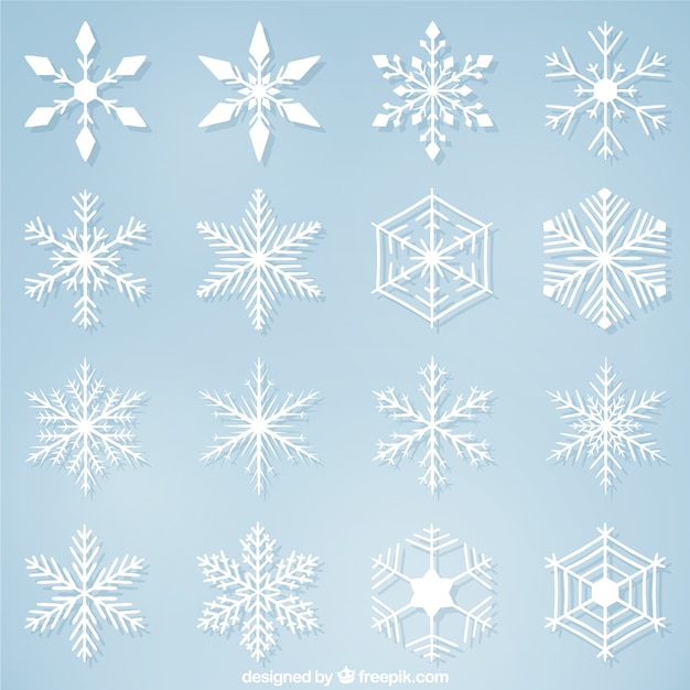 Variety of decorative christmas snowflakes 