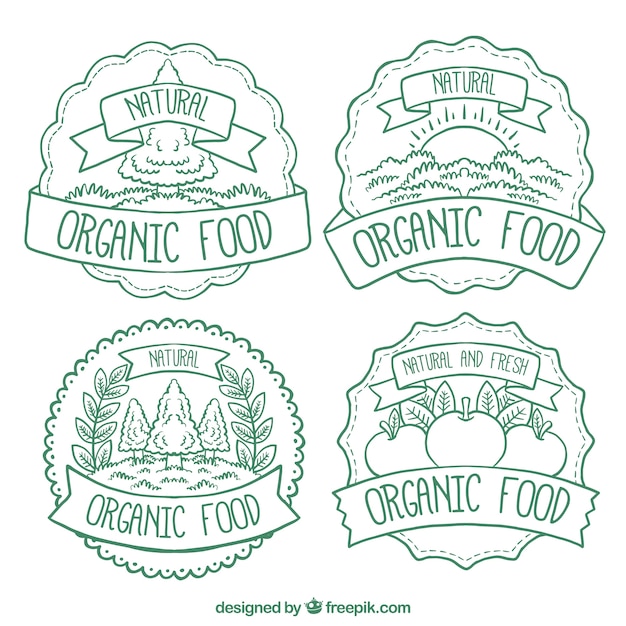 Variety of decorative organic food labels