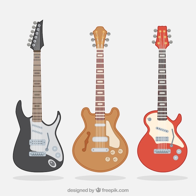 Variety of electric guitars