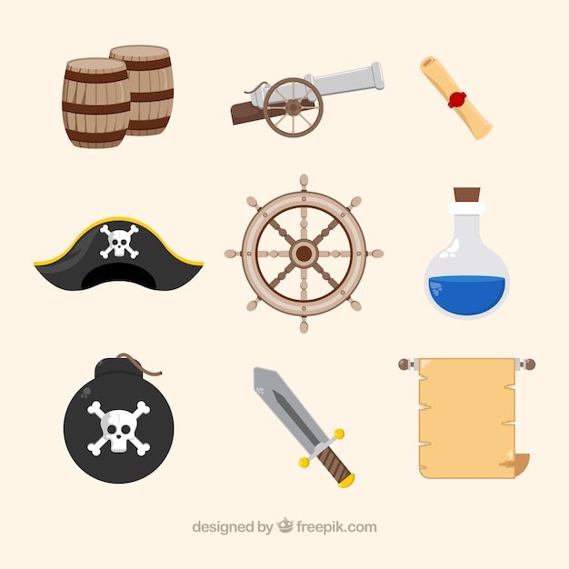 Variety of fantastic pirate items