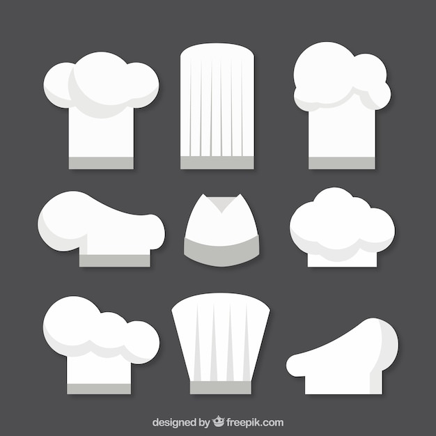 Free Vector variety of flat chef hats