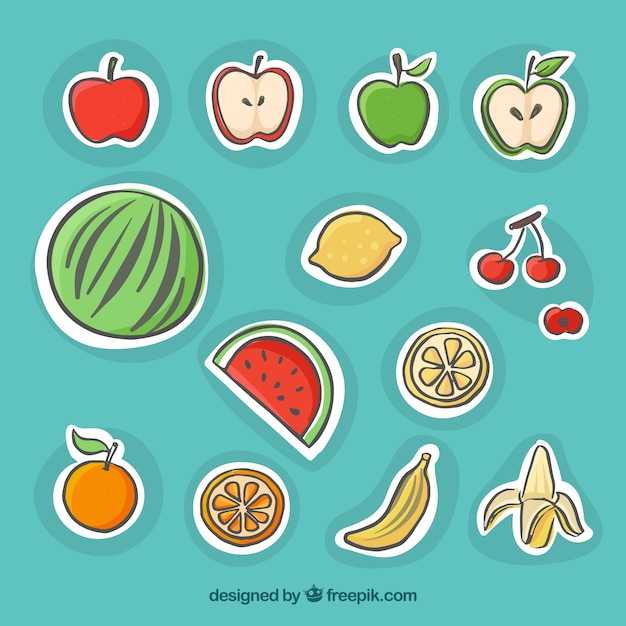 Variety of fruits labels