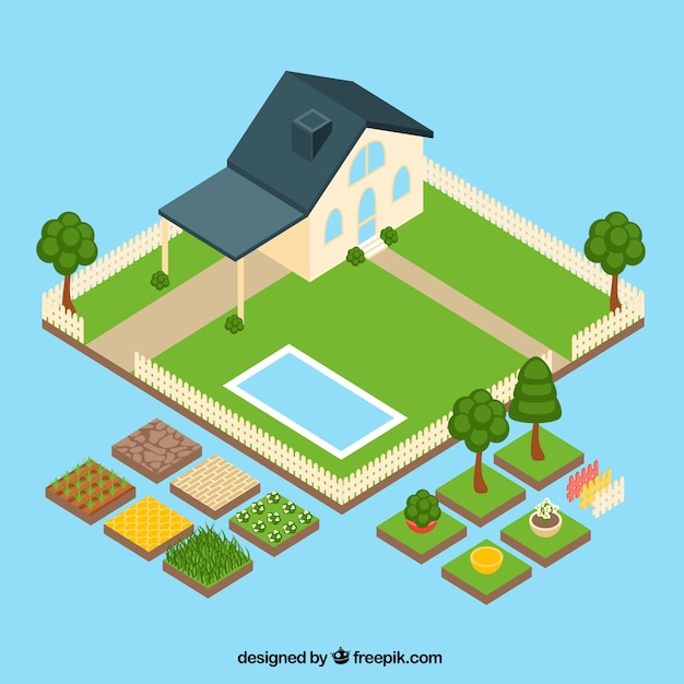 Free Vector variety of garden