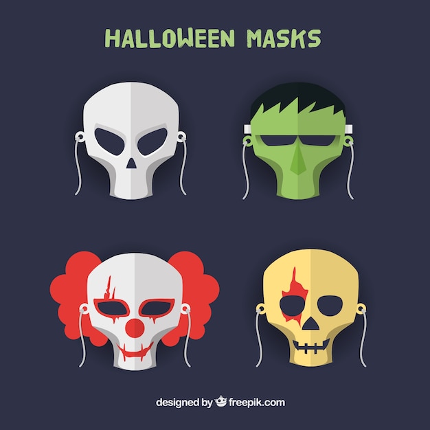 Free Vector variety of halloween masks