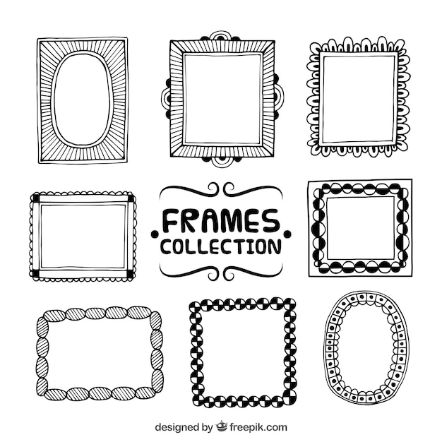 Free Vector variety of hand drawn ornamental frames