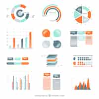 Free vector variety of infographic diagrams