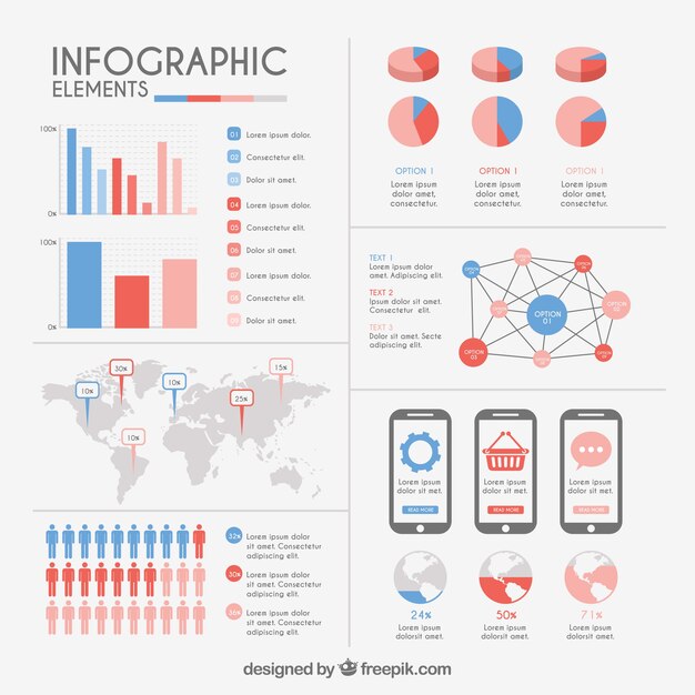 Variety of infographic elements