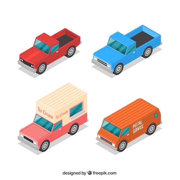 Variety of isometric vehicles