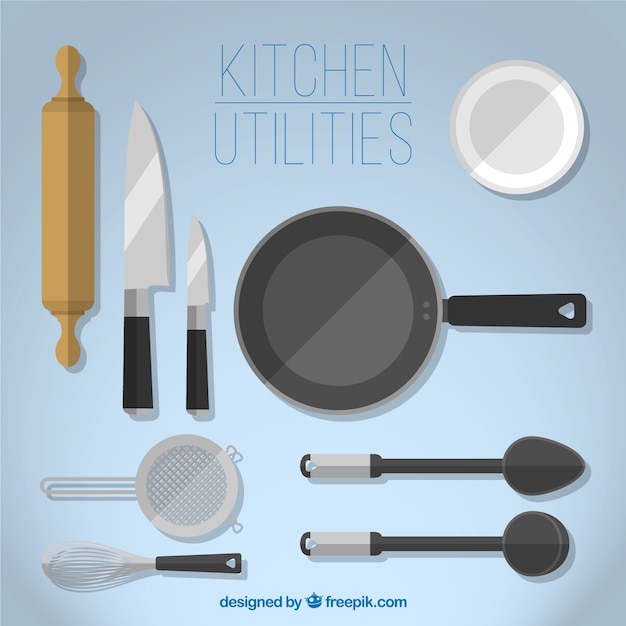 Free Vector variety of kitchen utilities