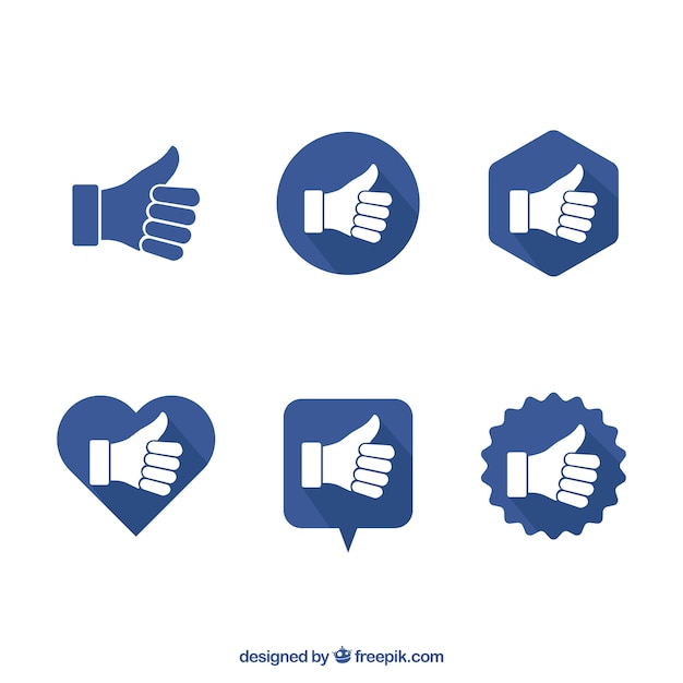 Free Vector variety of like icons in flat design