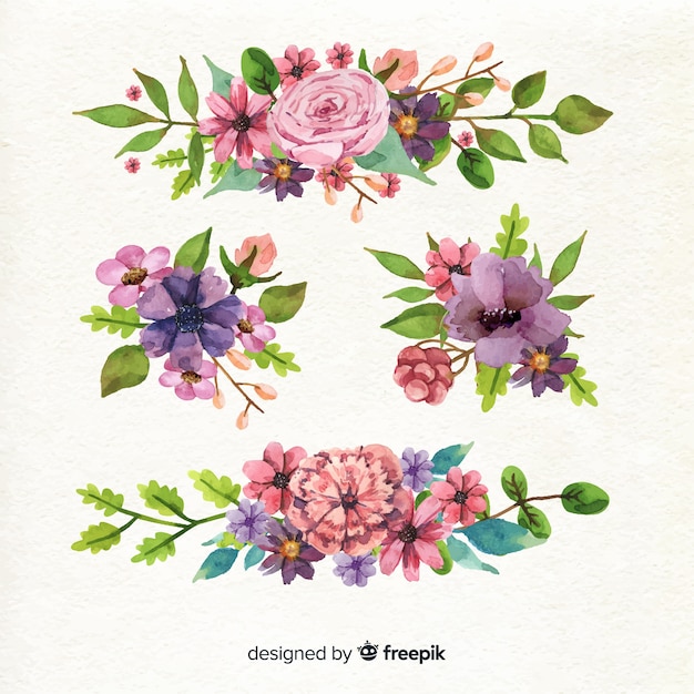 Free Vector variety of models for flora bouquet design