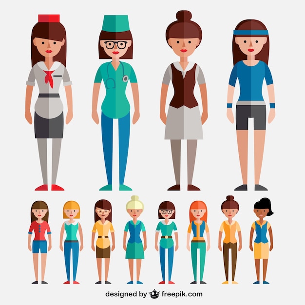 Free Vector variety of modern women