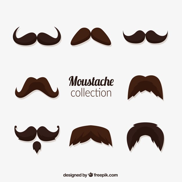 Variety of moustaches for movember