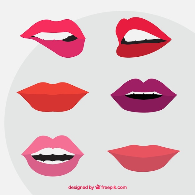 Free Vector variety of mouths with gestures