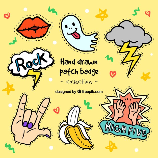 Variety of nice hand drawn patches 