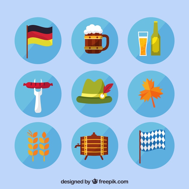 Free Vector variety of oktoberfest elements