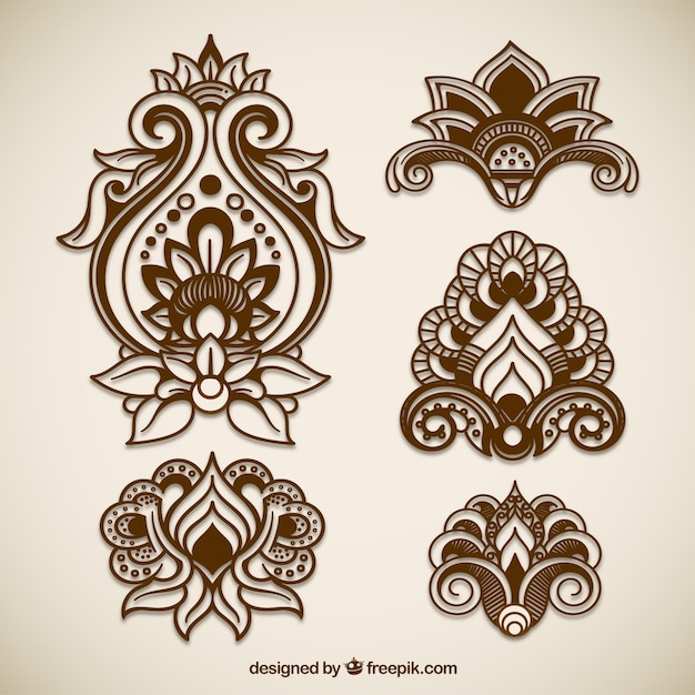 Free Vector variety of ornamental flowers