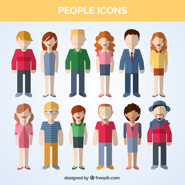 Variety of people icons