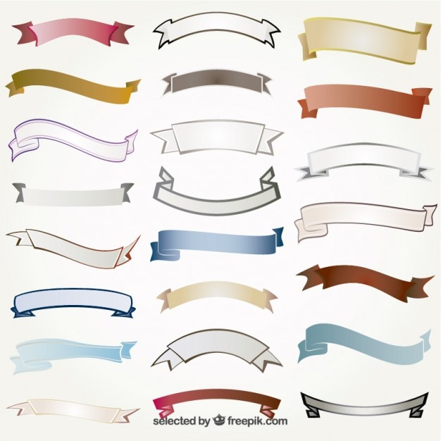 Variety of retro ribbons