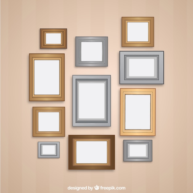 Free Vector variety of retro wall frames