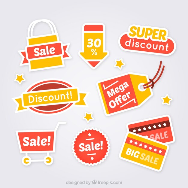 Variety of sale labels